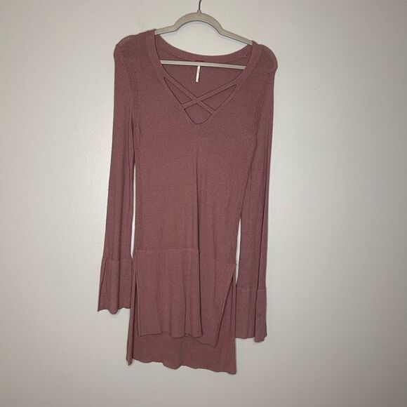 Free People Criss Cross Neck Sweater - Picture 3 of 5